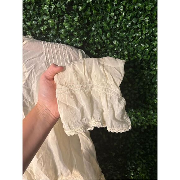 Johnny Was Cream Ivory 3/4 Sleeve Cupra Rayon Boho Embroidered Top Sz Large - Picture 5 of 5